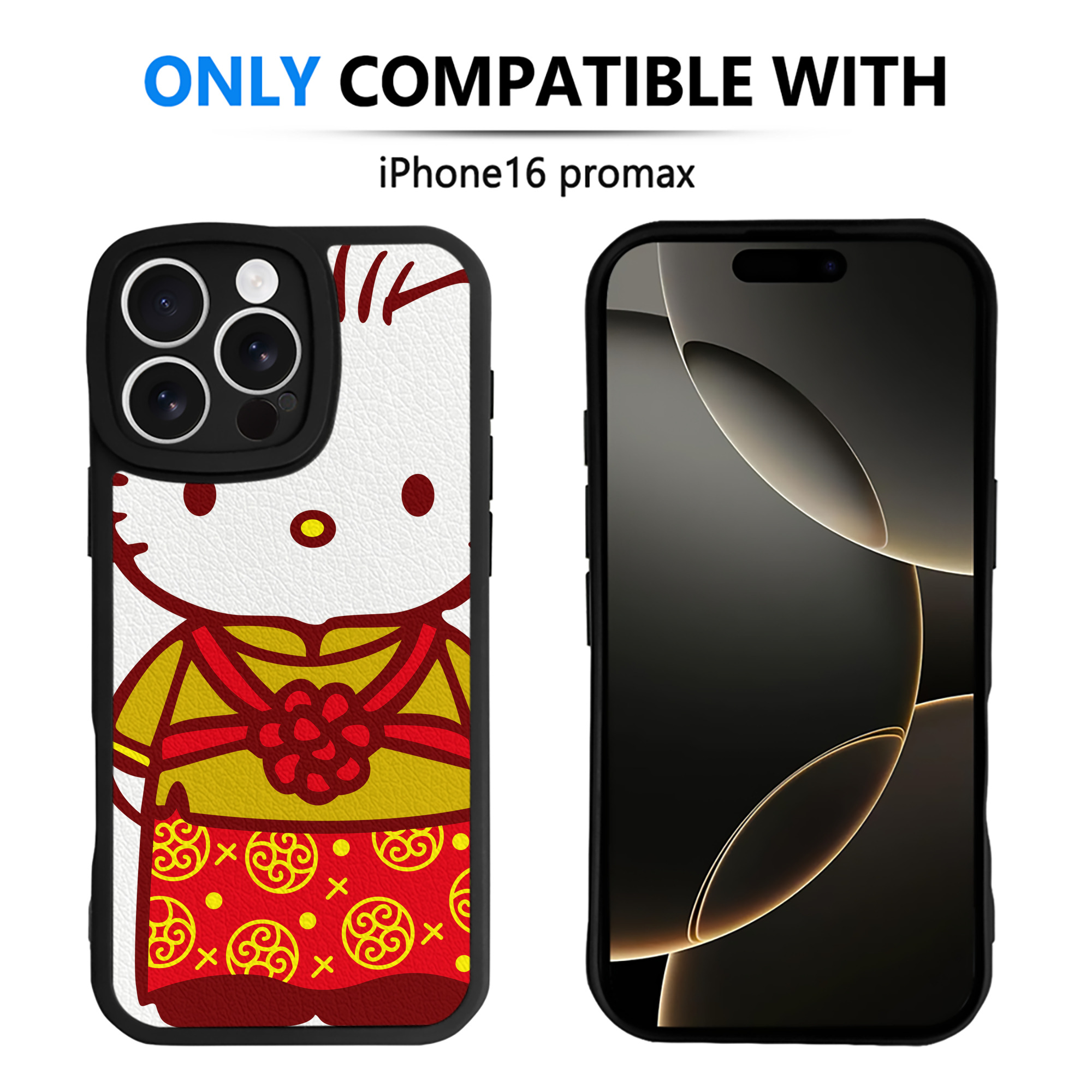（画像用） Hello Kitty ハローキティ 【iPhone 16シリーズ対応】シリコンスマホケース（レザー調） 材質：シリコン